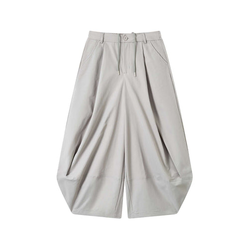 Damen Weite High-Waist Bermuda-Hose mit Bundfalten und Kordel Nord Taschen