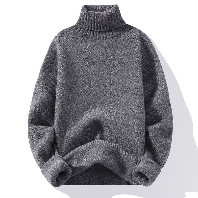 Herren Rollkragenpullover aus Bouclé-Feinstrick mit gerippten Bündchen Nord Taschen