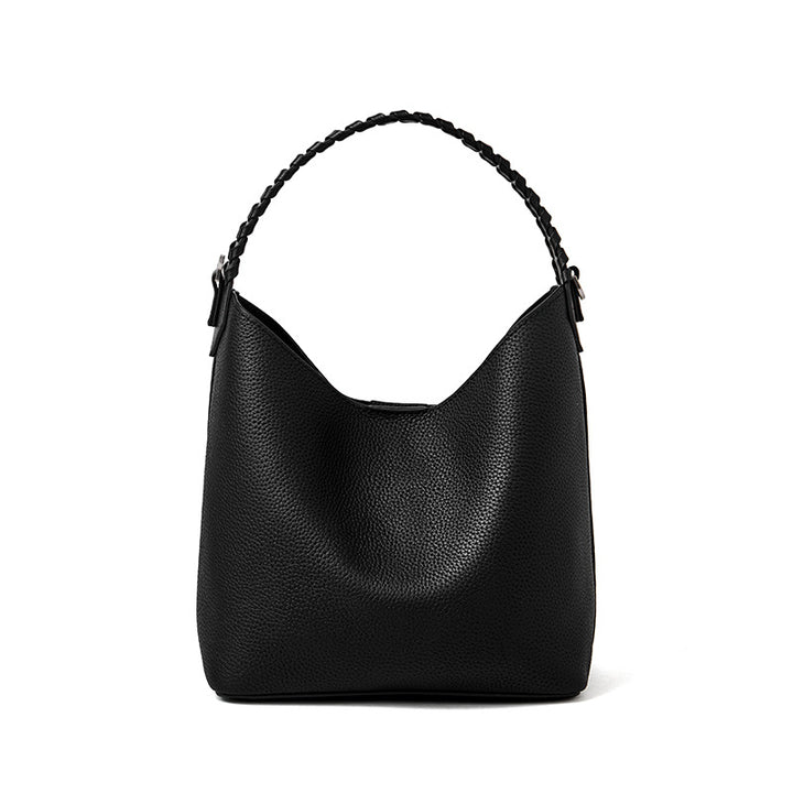 Damen Hobo-Tasche mit geflochtenem Tragegriff und weicher Lederstruktur Nord Taschen