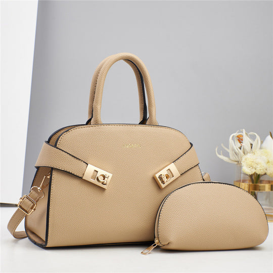 Damen Designer Umhängetasche mit edel strukturiertem Kunstleder und abnehmbarem Kosmetiktäschchen Nord Taschen
