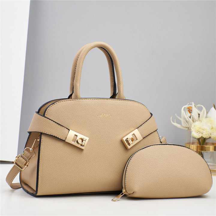 Damen Designer Umhängetasche mit edel strukturiertem Kunstleder und abnehmbarem Kosmetiktäschchen Nord Taschen