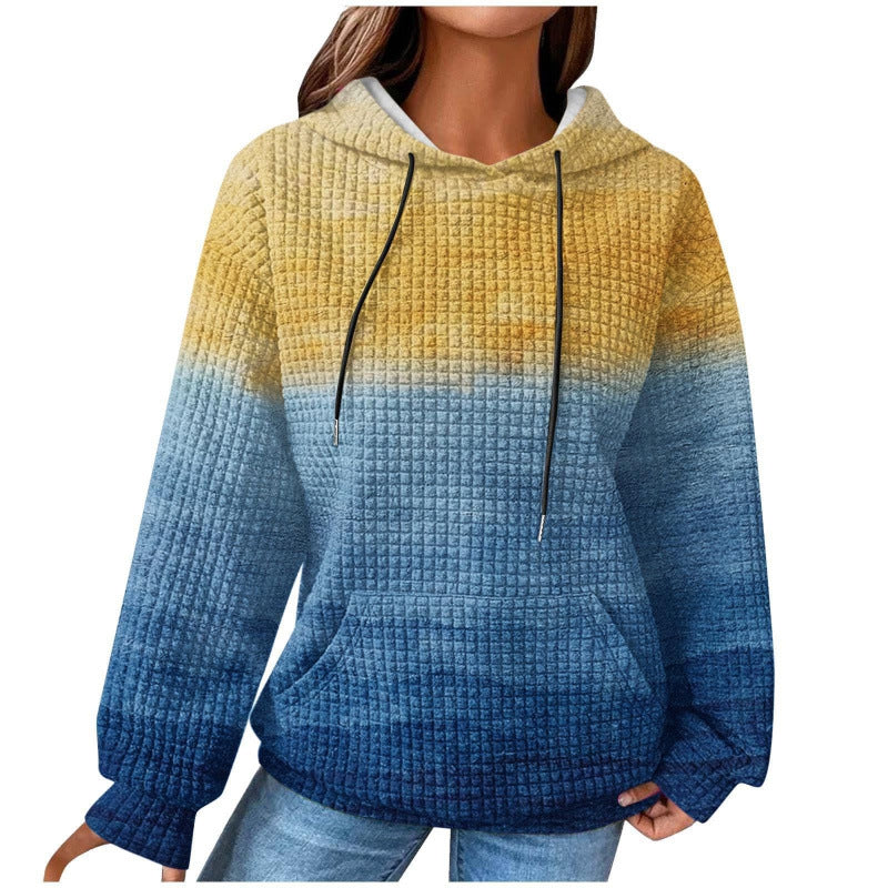 Damen Modischer Kapuzenpullover im Karodesign Nord Taschen