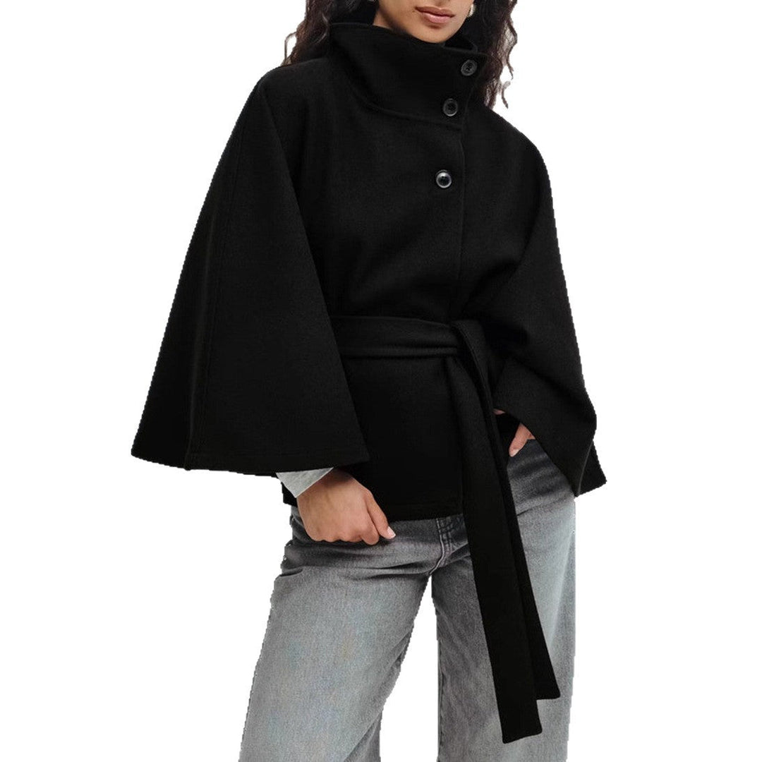 Damen Wickeljacke mit elegantem Stehkragen und weit geschnittenen Ärmeln Nord Taschen