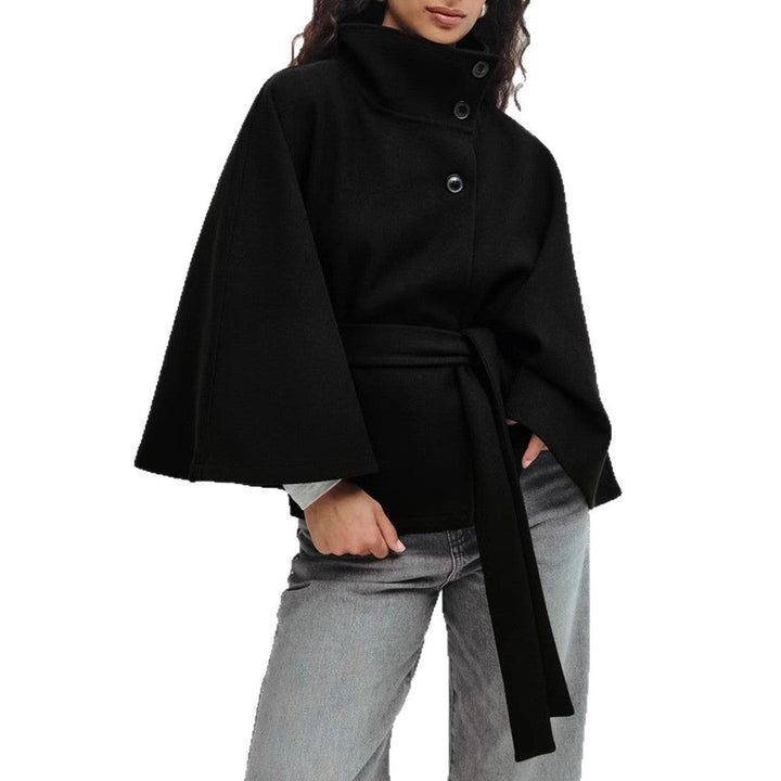 Damen Wickeljacke mit elegantem Stehkragen und weit geschnittenen Ärmeln Nord Taschen