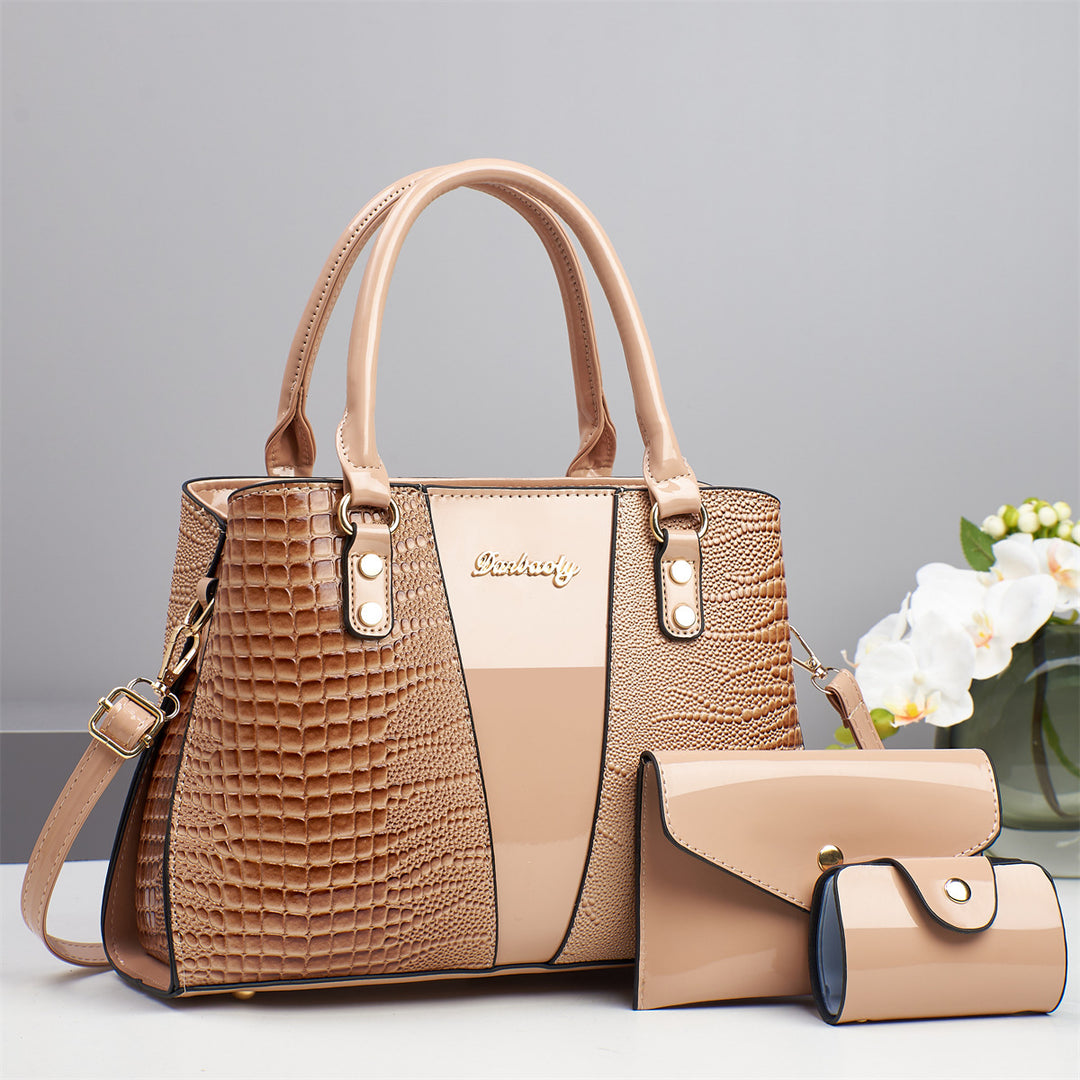 Damen elegante Handtasche mit strukturierter Oberfläche und abnehmbarer Mini-Clutch Nord Taschen