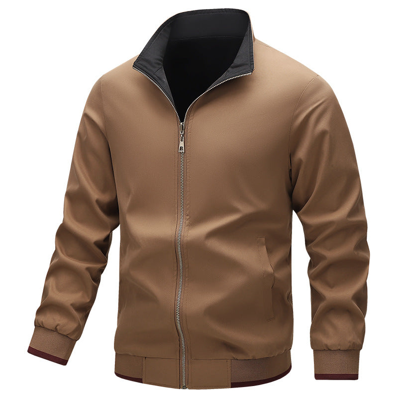 Herren Leichte Harringtonjacke mit Stehkragen, Reißverschluss und Kontrastbündchen Nord Taschen