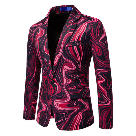 Herren Zweiteiliges Statement-Sakko und Anzughose mit psychedelischem Swirl-Print Nord Taschen