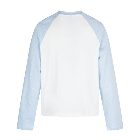 Damen Langarmshirt mit Raglanärmeln, dekorativem Schleifen-Print und weichem Baumwollmix Nord Taschen