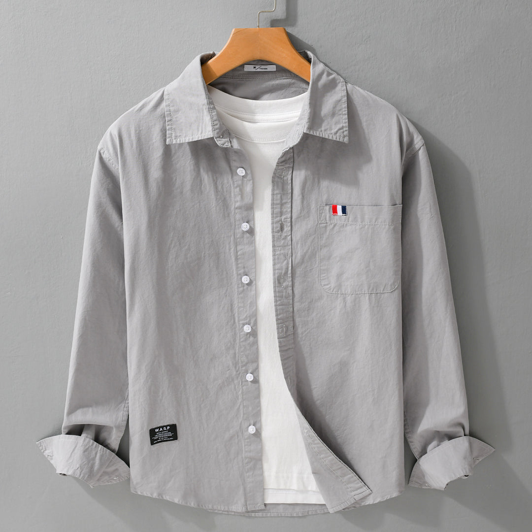 Herren Leichtes Baumwoll-Overshirt im Hemdjackenstil mit Brusttasche und Soft‑Touch Nord Taschen