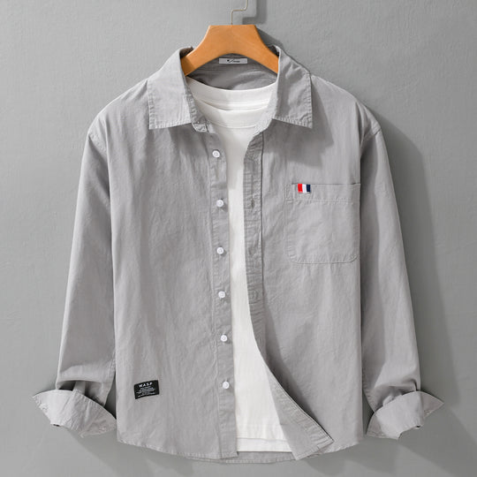 Herren Leichtes Baumwoll-Overshirt im Hemdjackenstil mit Brusttasche und Soft‑Touch Nord Taschen