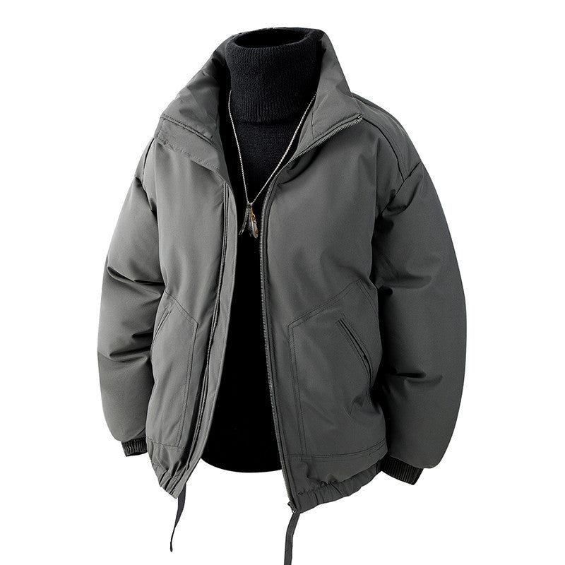 Herren Oversized Thermo‑Steppjacke mit hohem Kragen, Reißverschluss und Tunnelzug Nord Taschen