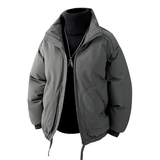 Herren Oversized Thermo‑Steppjacke mit hohem Kragen, Reißverschluss und Tunnelzug Nord Taschen