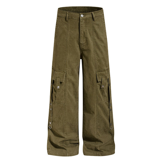 Damen Weite Cargo-Culottehose mit Multi-Taschen und Druckknopf-Seitenverstellung Nord Taschen
