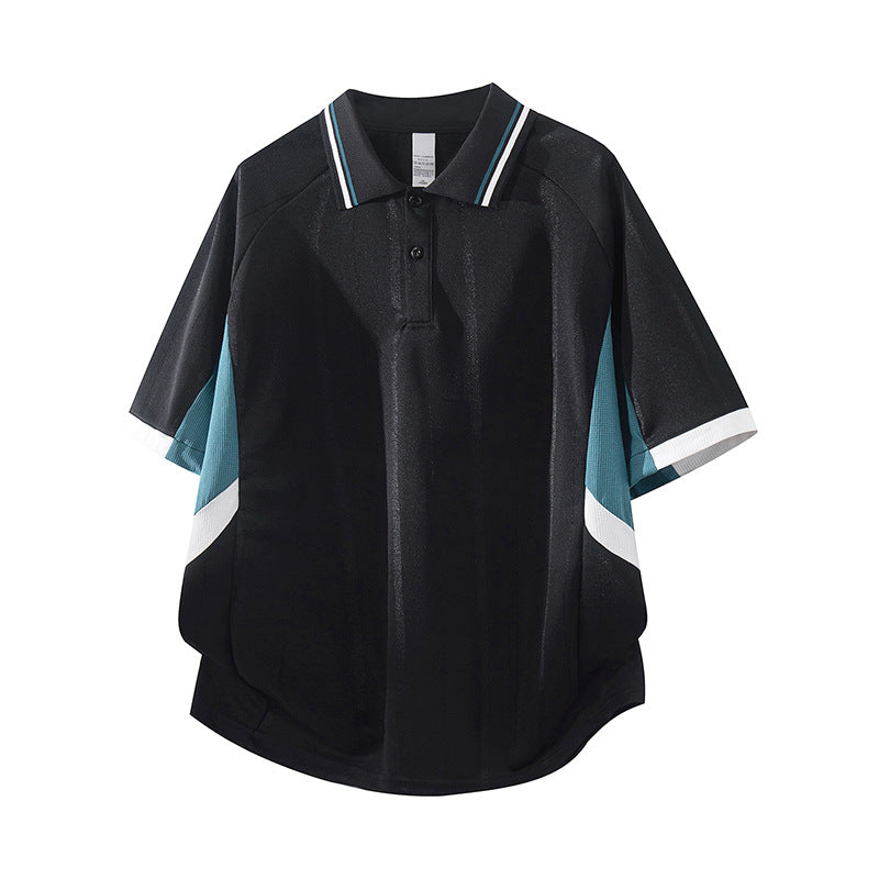 Unisex Boxy Oversize Polo-Shirt aus technischem Funktionsjersey mit Kontrastpaneelen und Raglanärmeln Nord Taschen