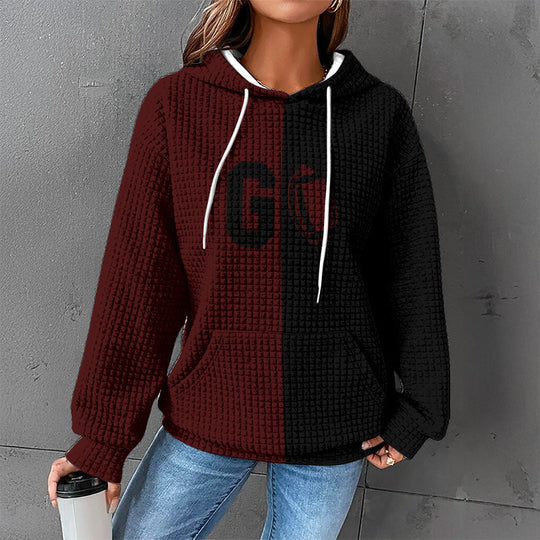 Damen Gemütlicher Kapuzenpullover mit Herzmotiv Nord Taschen