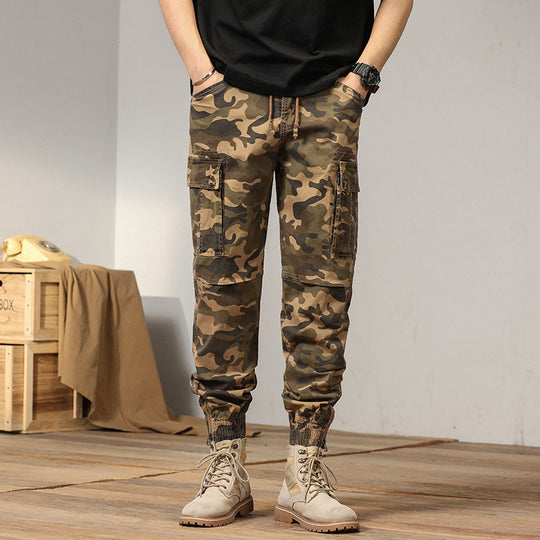 Herren taktische Cargojoggerhose im Camouflage‑Look mit Tunnelzugbund, verstärkten Knien und Bündchenabschlüssen Nord Taschen