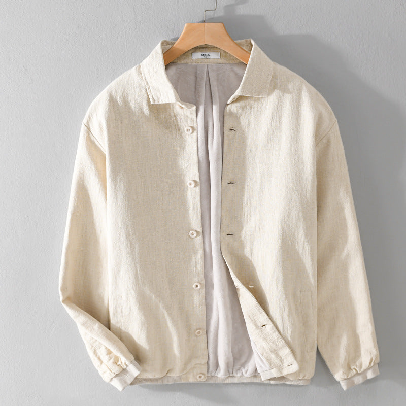 Herren Gefütterte Overshirt-Jacke aus Leinen-Mix Nord Taschen