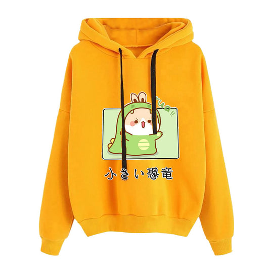 Damen nan kurz geschnittener Cropped-Kapuzenpullover mit niedlicher Frosch-Illustration und verstellbarer Kapuze Nord Taschen