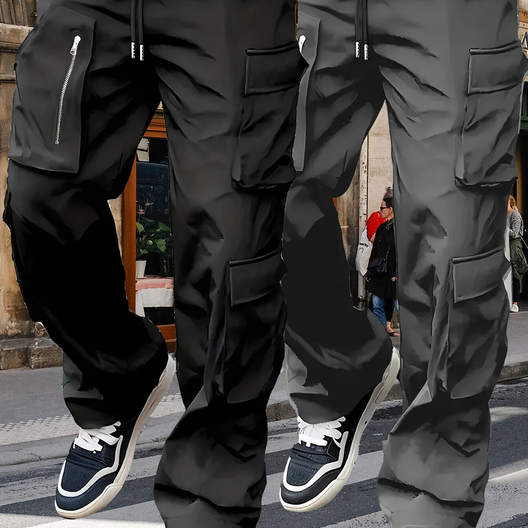 Herren Utility-Cargohose mit Reißverschlusstasche, Tunnelzugbund & Mehrfachtaschen Nord Taschen