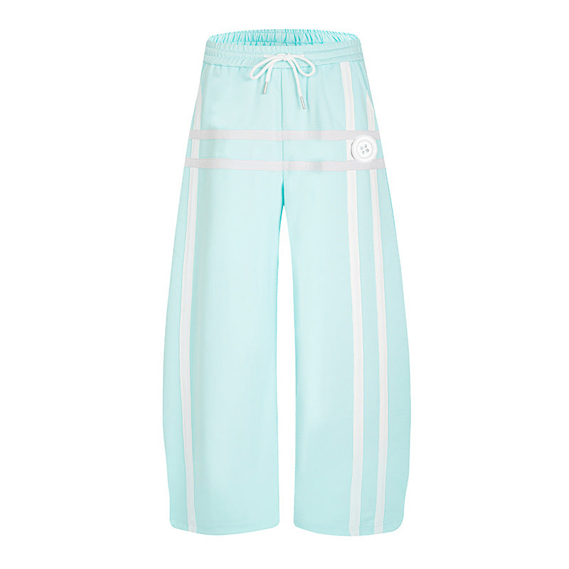 Damen Weite Culotte‑Sweathose im Palazzo‑Stil mit Komfortbund, Kordelzug und dekorativer Taillenbahn Nord Taschen