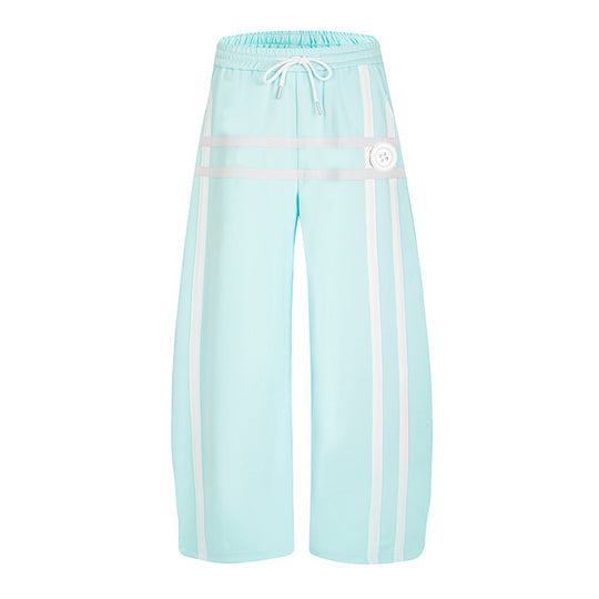 Damen Weite Culotte‑Sweathose im Palazzo‑Stil mit Komfortbund, Kordelzug und dekorativer Taillenbahn Nord Taschen