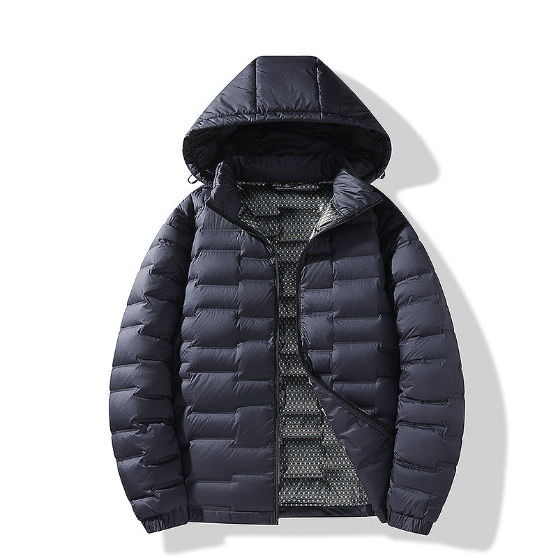 Herren Ultraleichte Steppjacke mit Kapuze und Thermofutter Nord Taschen