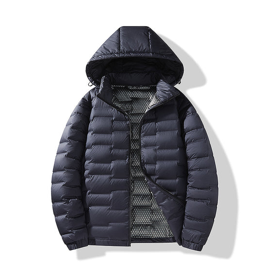 Herren Ultraleichte Steppjacke mit Kapuze und Thermofutter Nord Taschen