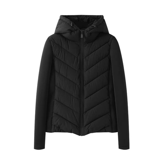 Damen Hybrid-Steppjacke mit Wattierung, Kapuze und elastischen Ärmel-Einsätzen Nord Taschen