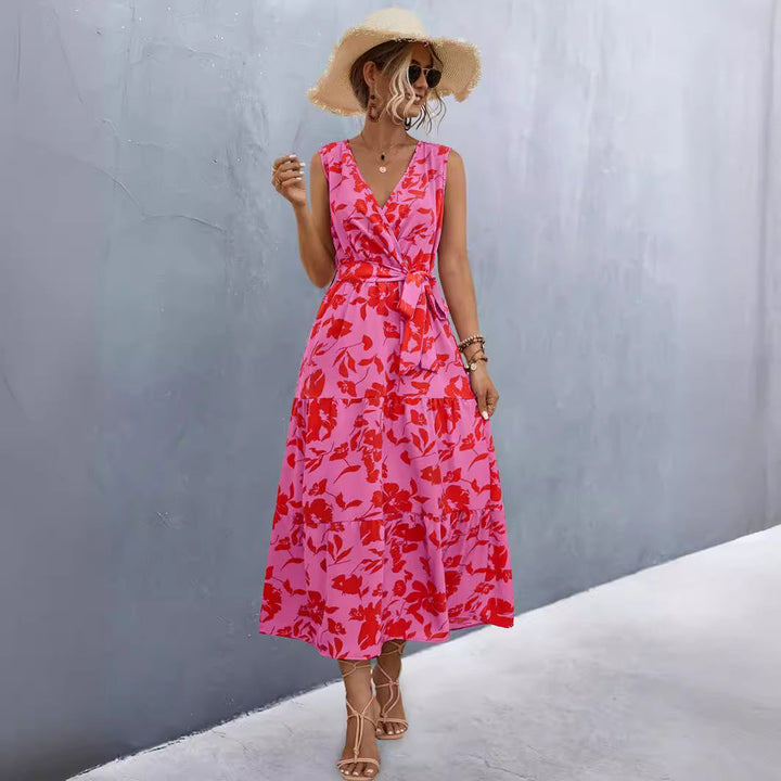 Damen Wickelkleid mit floralem Muster und eleganter Raffung