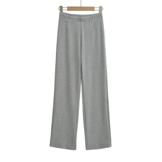 Damen Weite Strickhose mit Waffelstruktur und hohem Bund Nord Taschen