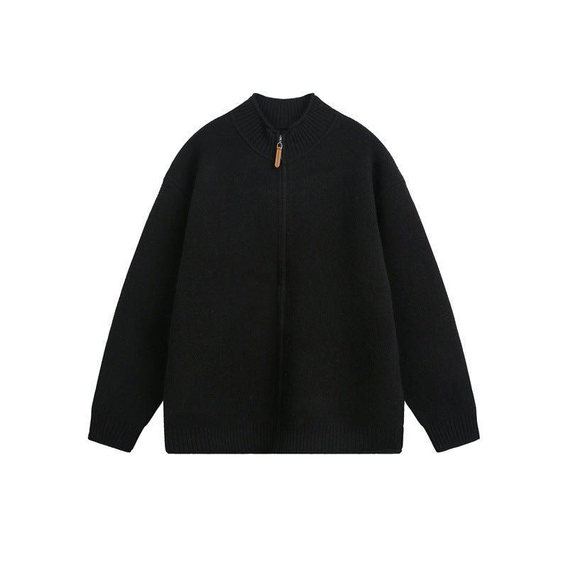 Unisex Strick-Zipjacke mit hohem Rippkragen und Oversize‑Schnitt Nord Taschen