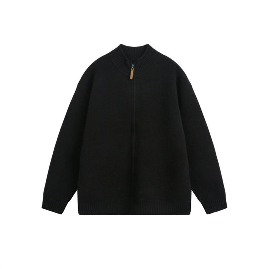 Unisex Strick-Zipjacke mit hohem Rippkragen und Oversize‑Schnitt Nord Taschen