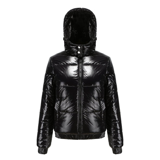 Glänzende Wasserabweisende Thermo Komfort Winterjacke Damen