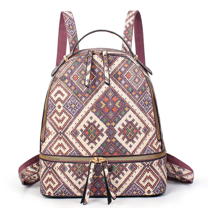 Damen Rucksack mit geometrischem Muster und luxuriösem Futter Nord Taschen