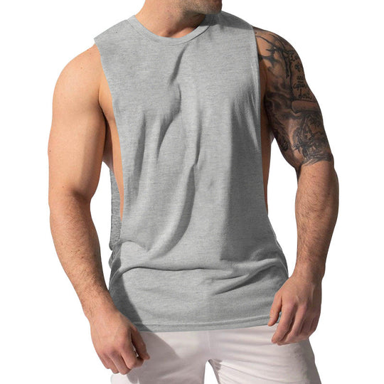 Herren nan Muskelshirt mit extra tiefen Armöffnungen und atmungsaktivem Baumwollmix