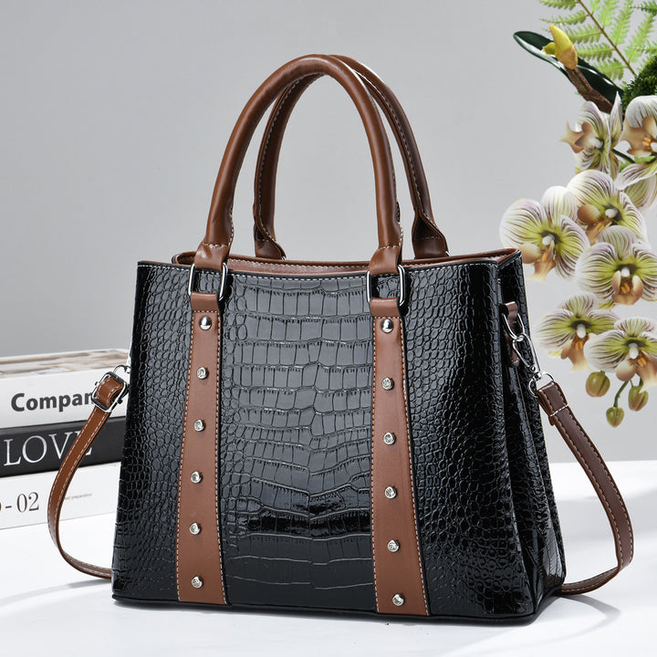 Damen elegante Handtasche mit modernem Karomuster Nord Taschen
