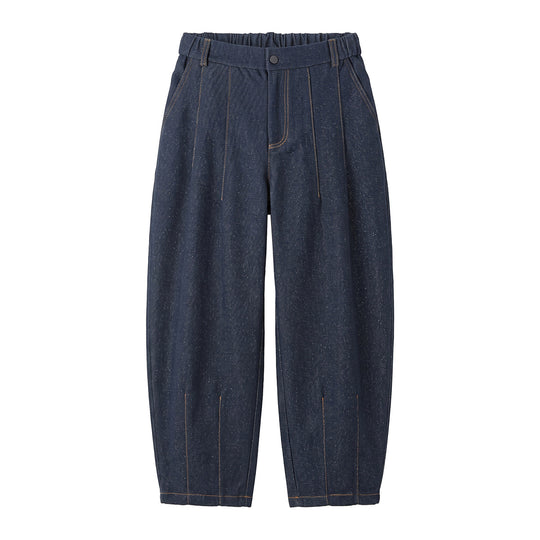 Damen Hochtaillierte Relaxed-Jeanshose mit Bundfalten, Teilungsnähten und elastischem Rückbund Nord Taschen