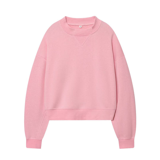Damen Oversized kurzgeschnittenes Sweatshirt mit geripptem Halsausschnitt Nord Taschen