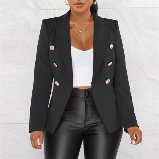 Damen Modischer Doppelt Gepknöpfter Blazer Nord Taschen