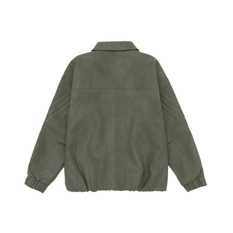 Unisex Boxy-Overhemdjacke mit verdeckter Druckknopfleiste, Raglannähten und elastischem Saum Nord Taschen