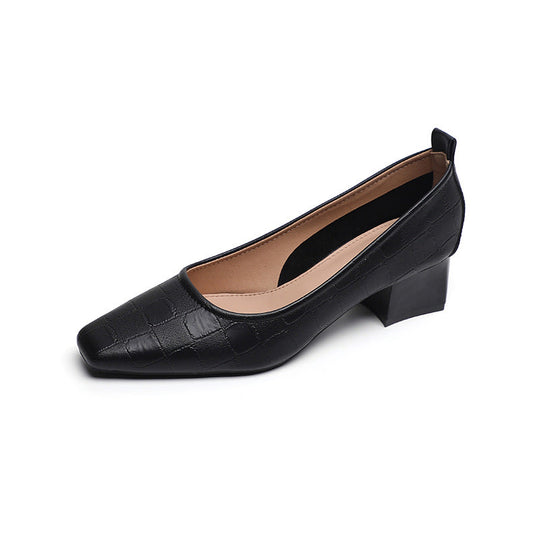 Damen modische Komfort-Pumps mit rechteckiger Spitze und Blockabsatz Nord Taschen