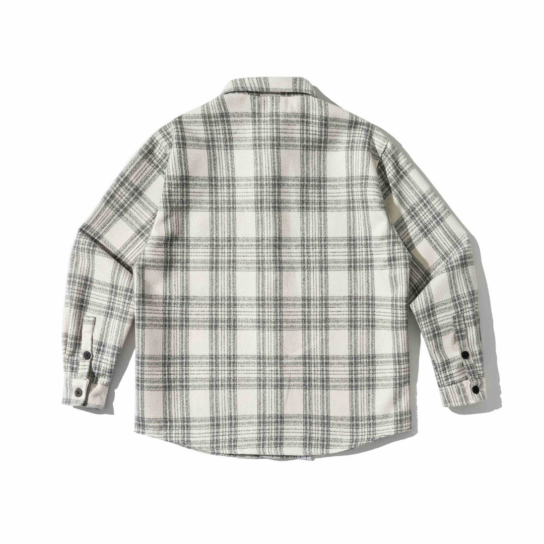 Herren Kariertes Teddy-Fleece Overshirt mit Brusttasche Nord Taschen