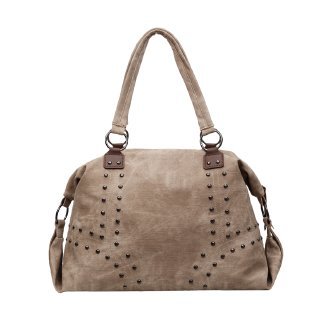 Damen modische Shopper-Tasche mit eleganten Nieten Nord Taschen