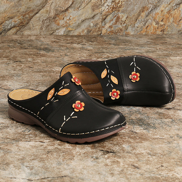 Damen Bequeme Clogs mit floralem Design und ergonomischem Fußbett