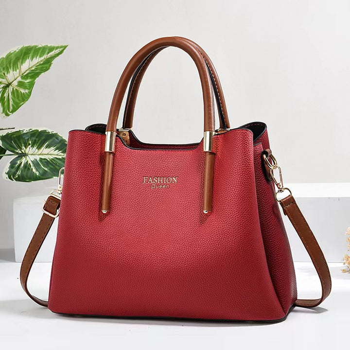 Damen modische Handtasche mit strukturiertem Leder und abnehmbarem Schulterriemen Nord Taschen