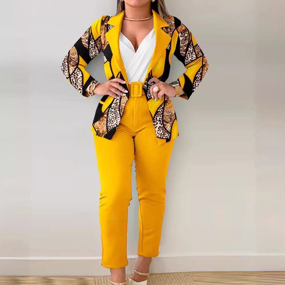 Damen Blazer-Set mit figurbetontem Schnitt und modischem Leopardenmuster Nord Taschen