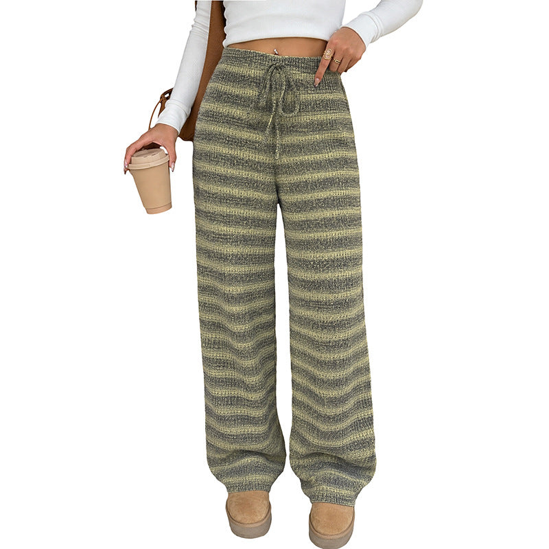 Damen Gestreifte Strickhose Nord Taschen