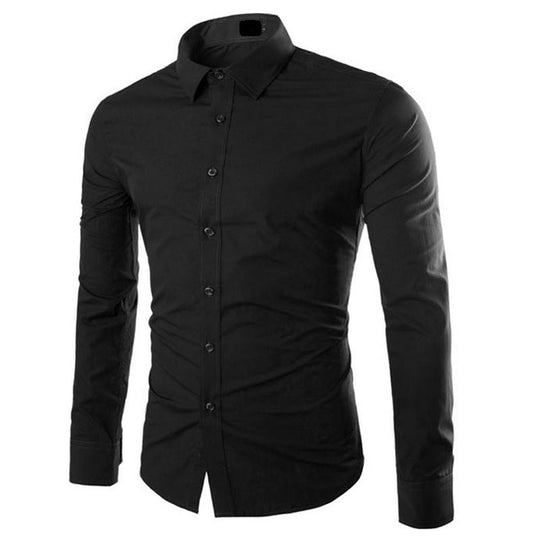 Herren Langarmhemd mit modernem Schnitt und strapazierfähiger Baumwolle