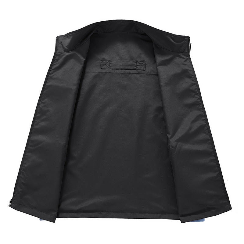 Herren Ärmellose Softshell-Utility‑Weste mit hohem Stehkragen, Zwei‑Wege‑Reißverschluss und verdeckten Taschen Nord Taschen