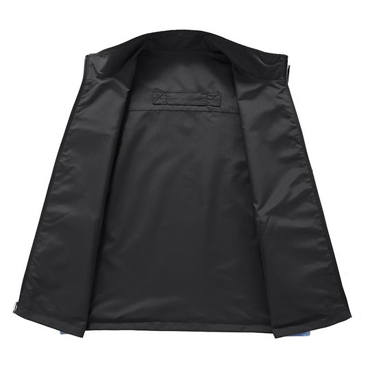 Herren Ärmellose Softshell-Utility‑Weste mit hohem Stehkragen, Zwei‑Wege‑Reißverschluss und verdeckten Taschen Nord Taschen